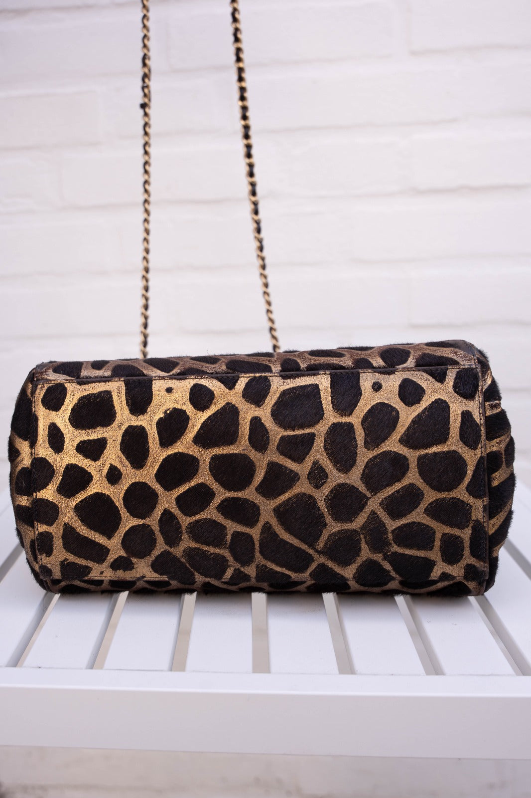 Chanel Limited Edition Klappentasche aus Kalbshaar mit Giraffendruck