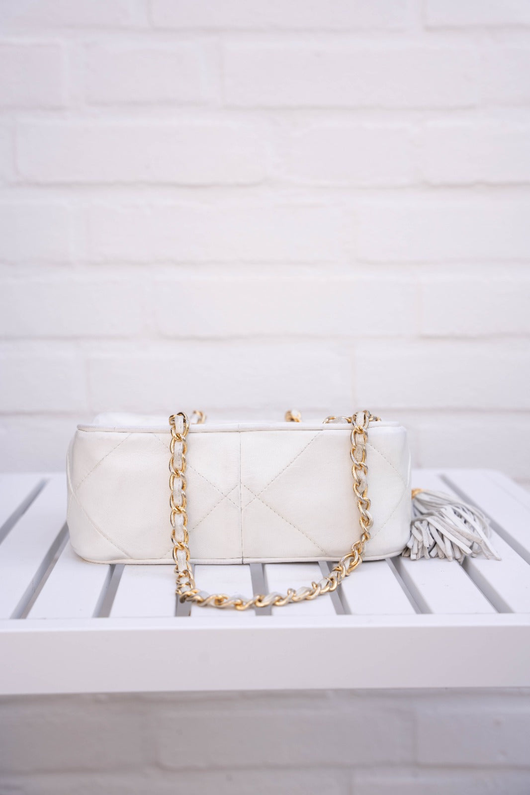 Chanel Camera Bag- White Quilted Leather
