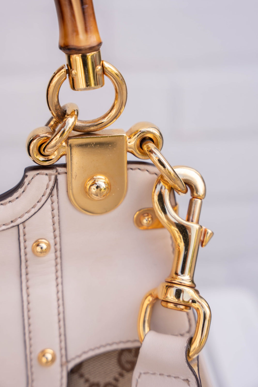 Gucci GG Canvas Bamboo Handle Bag