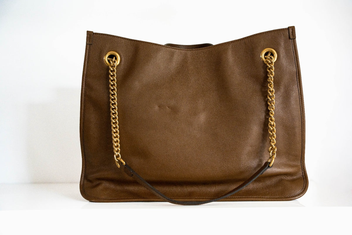 Gucci Horsebit Leather Tote Brown