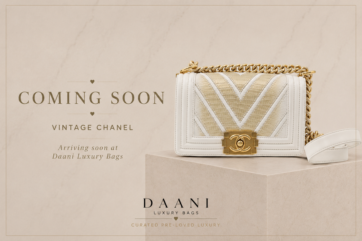 Chanel Boy Leather Chain White/Gold