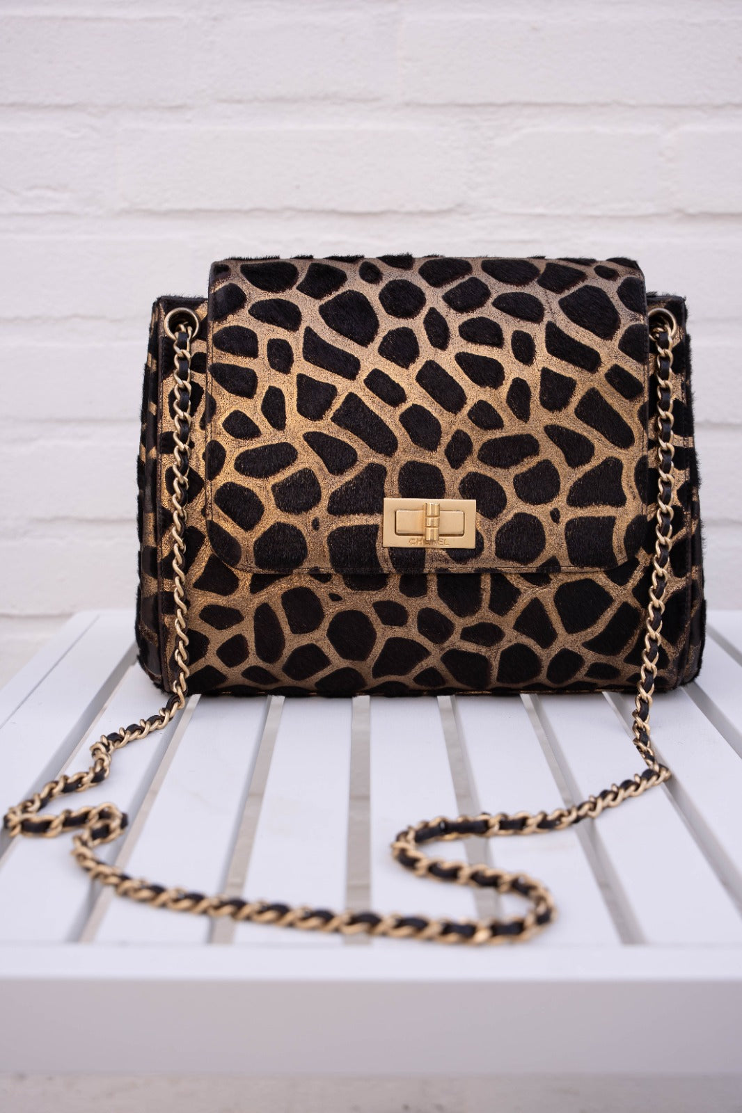 Chanel Limited Edition Giraffe Print Calf Hair Flap
