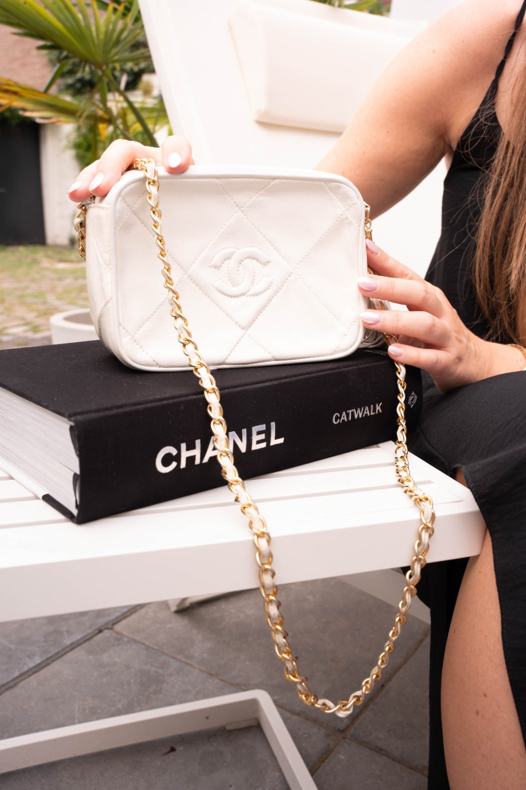 Chanel Camera Bag- White Quilted Leather