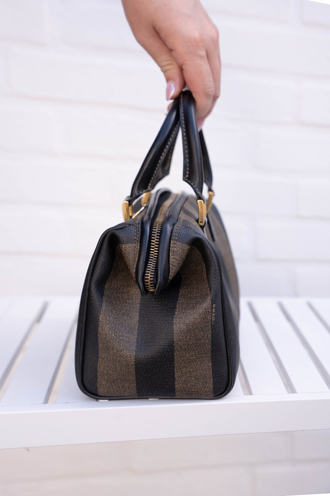 Fendi Pequin Boston Bag Mini