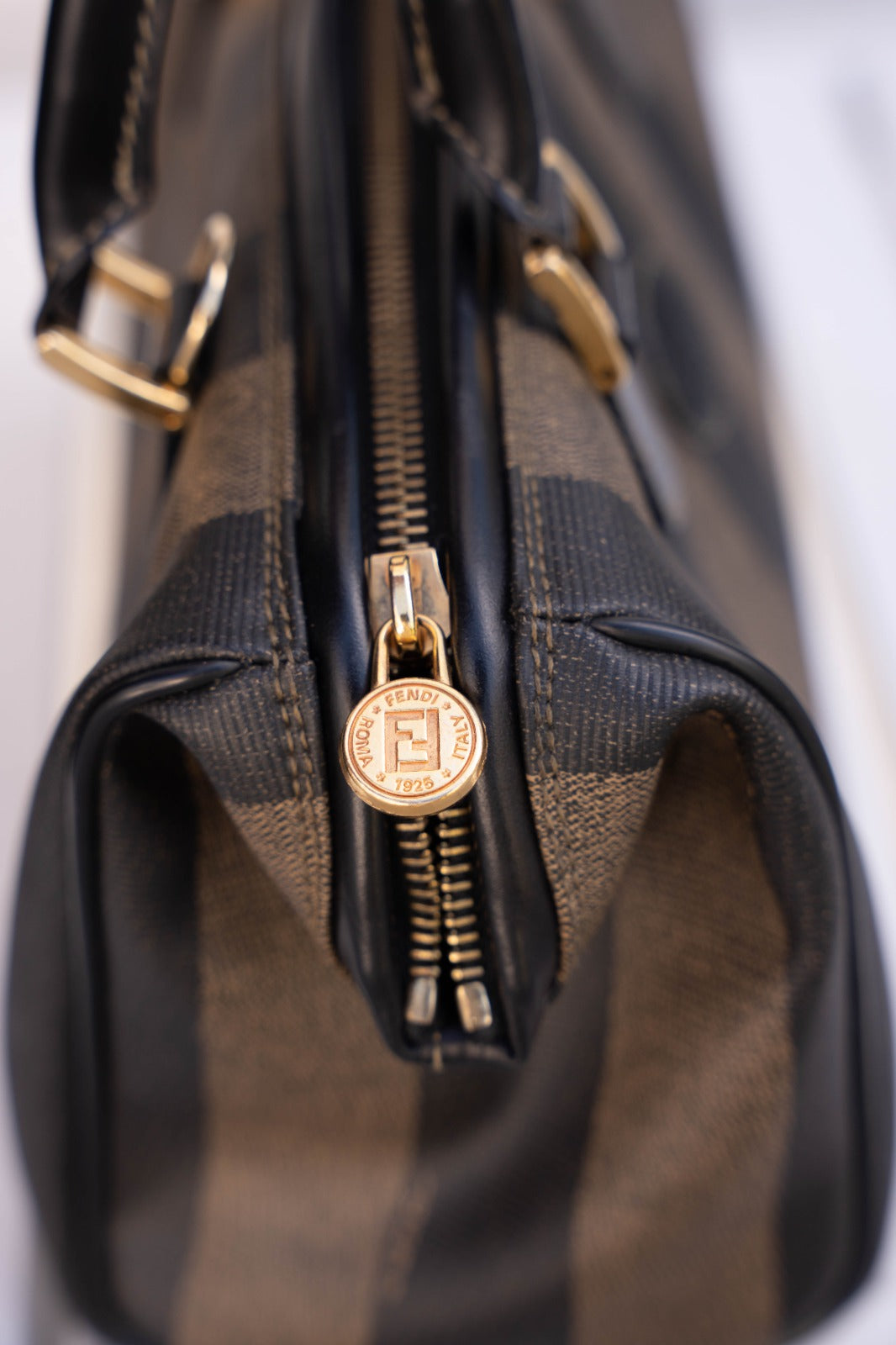 Fendi Pequin Boston Bag Mini