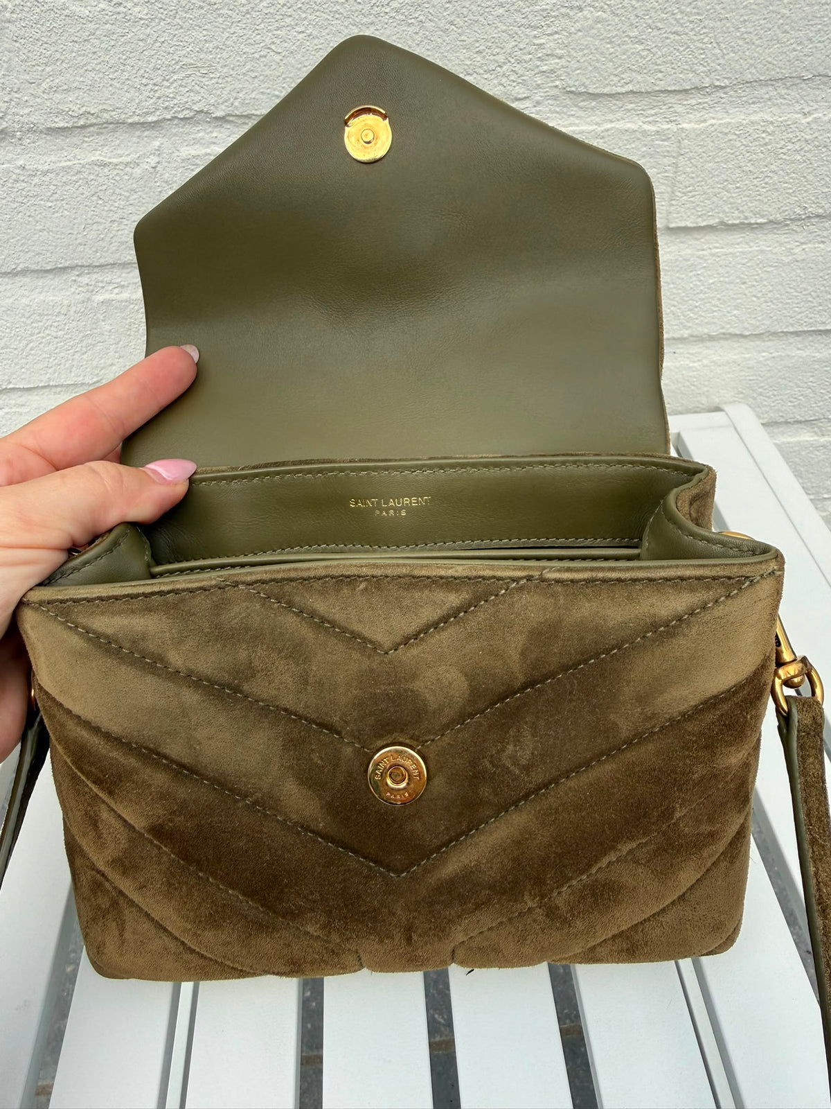 Saint Laurent LouLou Toy Khaki Suede