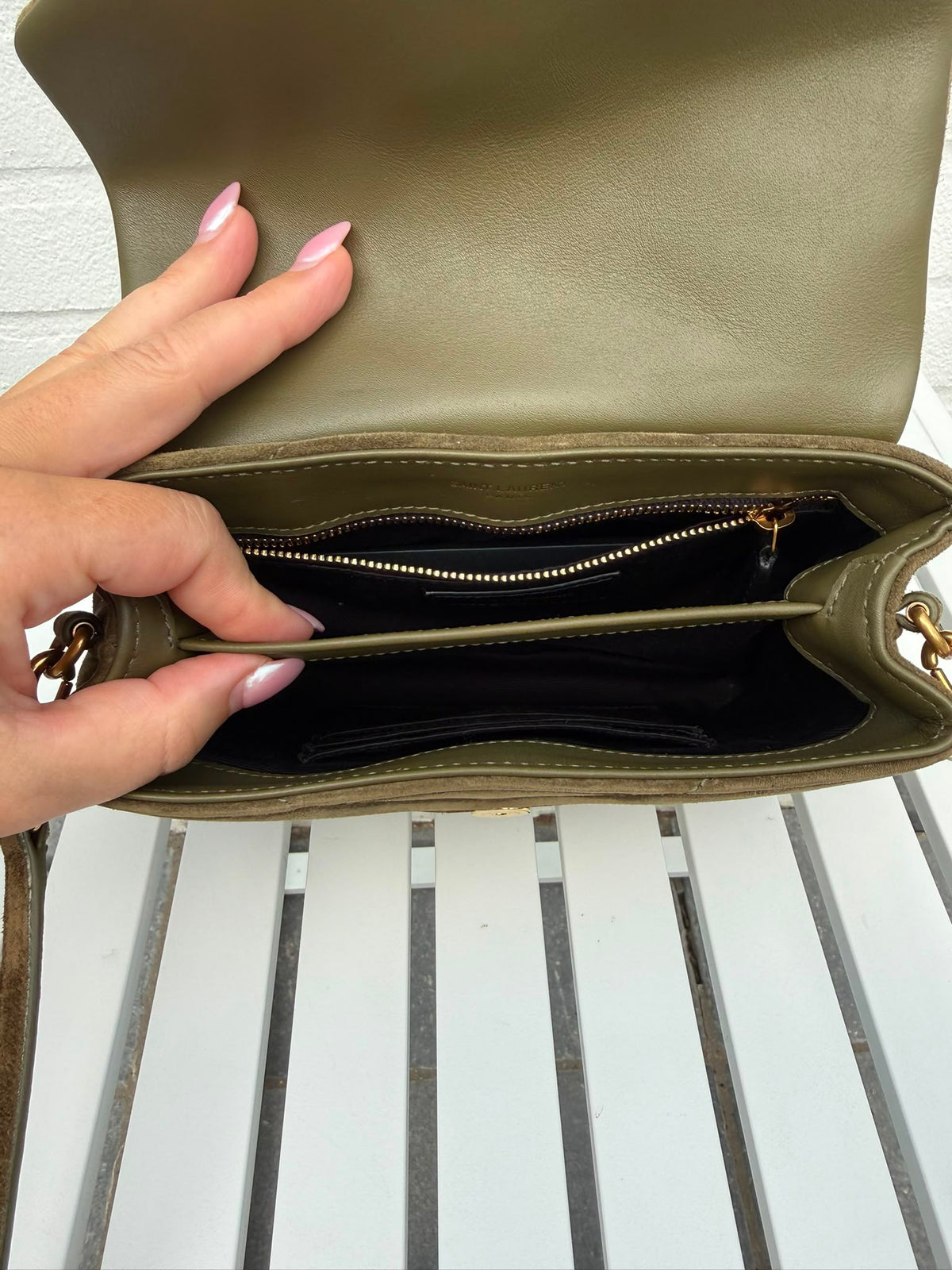 Saint Laurent LouLou Toy Khaki Suede
