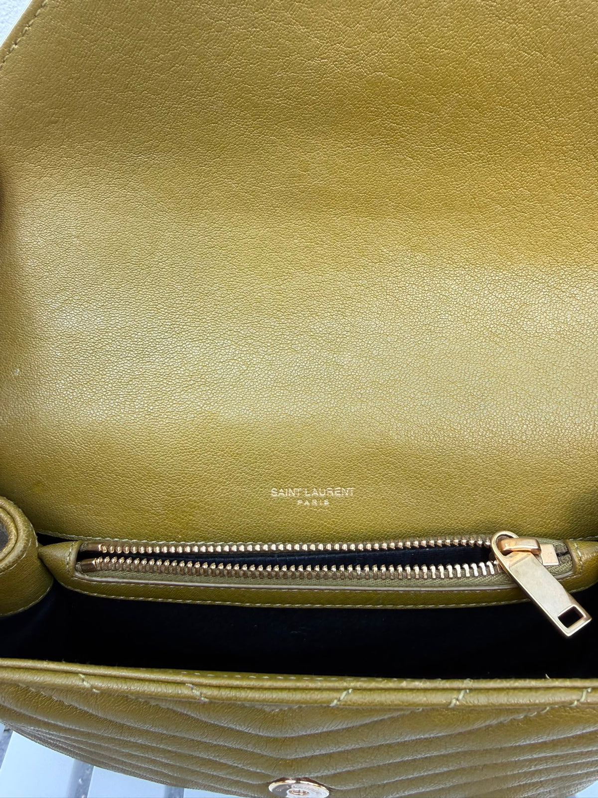 Saint Laurent College Bag Khaki Green