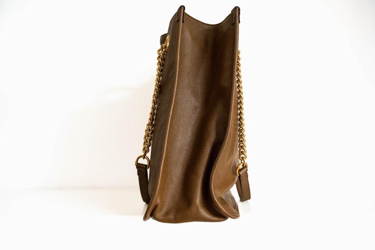 Gucci Horsebit Leather Tote Brown