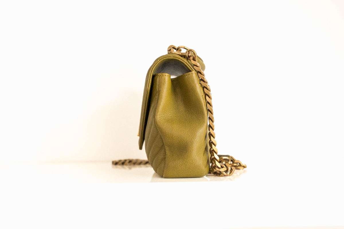 Saint Laurent College Bag Khaki Green