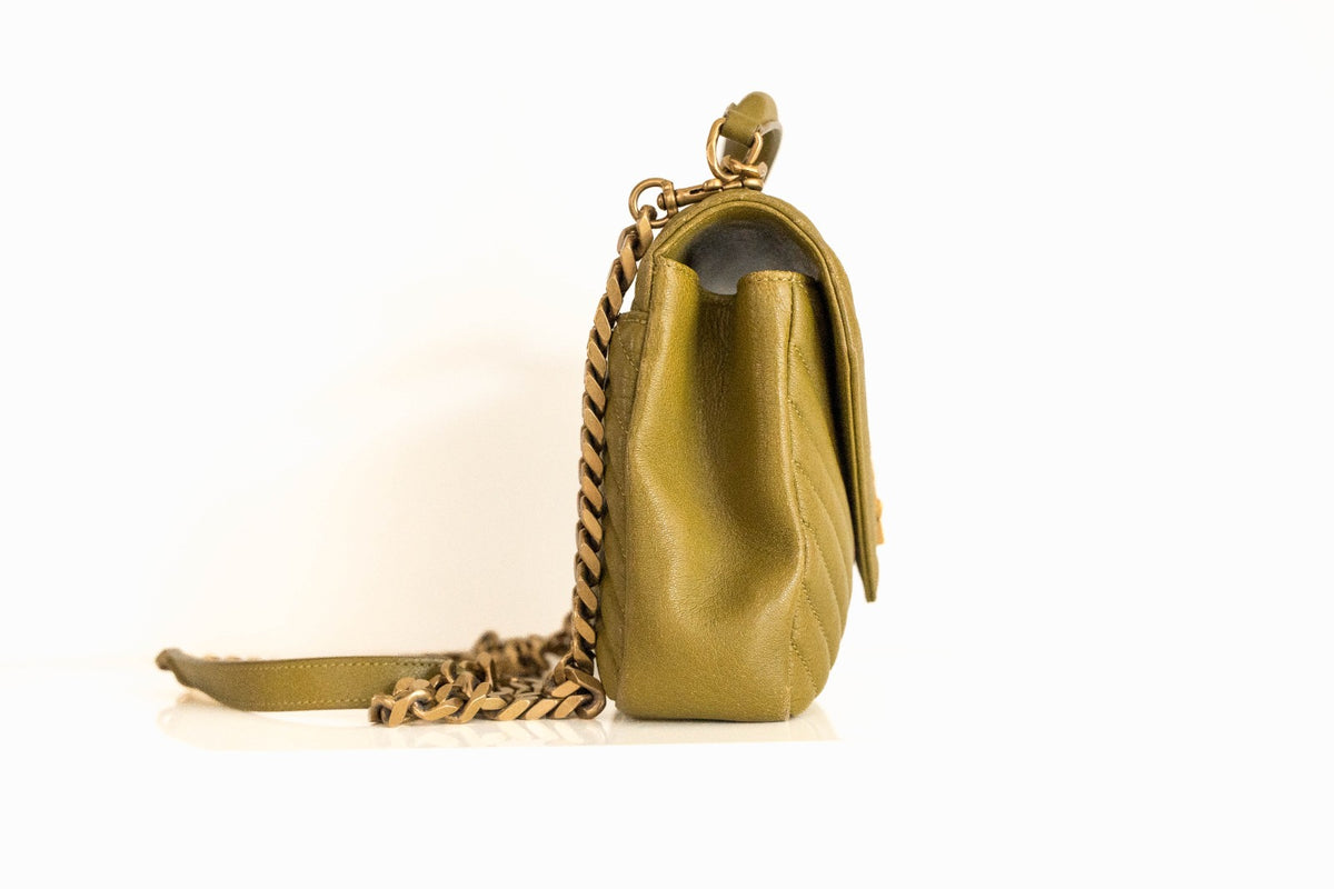 Saint Laurent College Bag Khaki Green