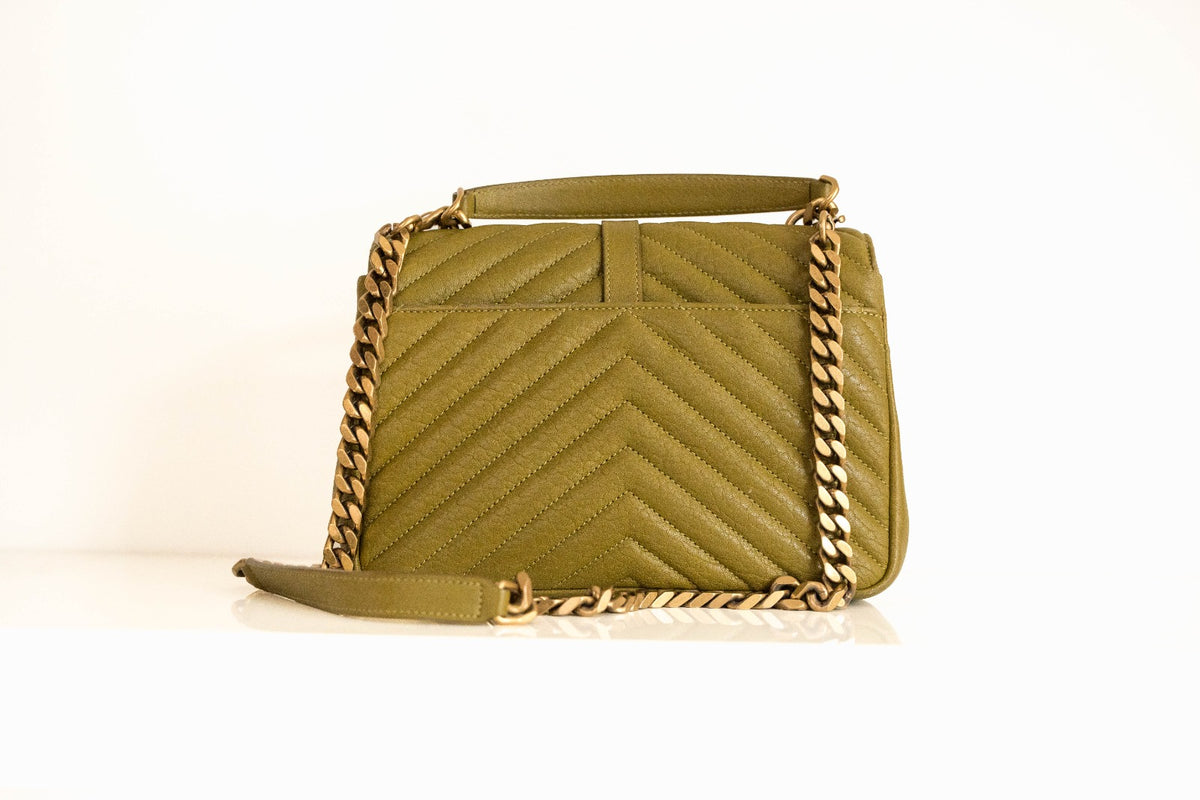 Saint Laurent College Bag Khaki Green