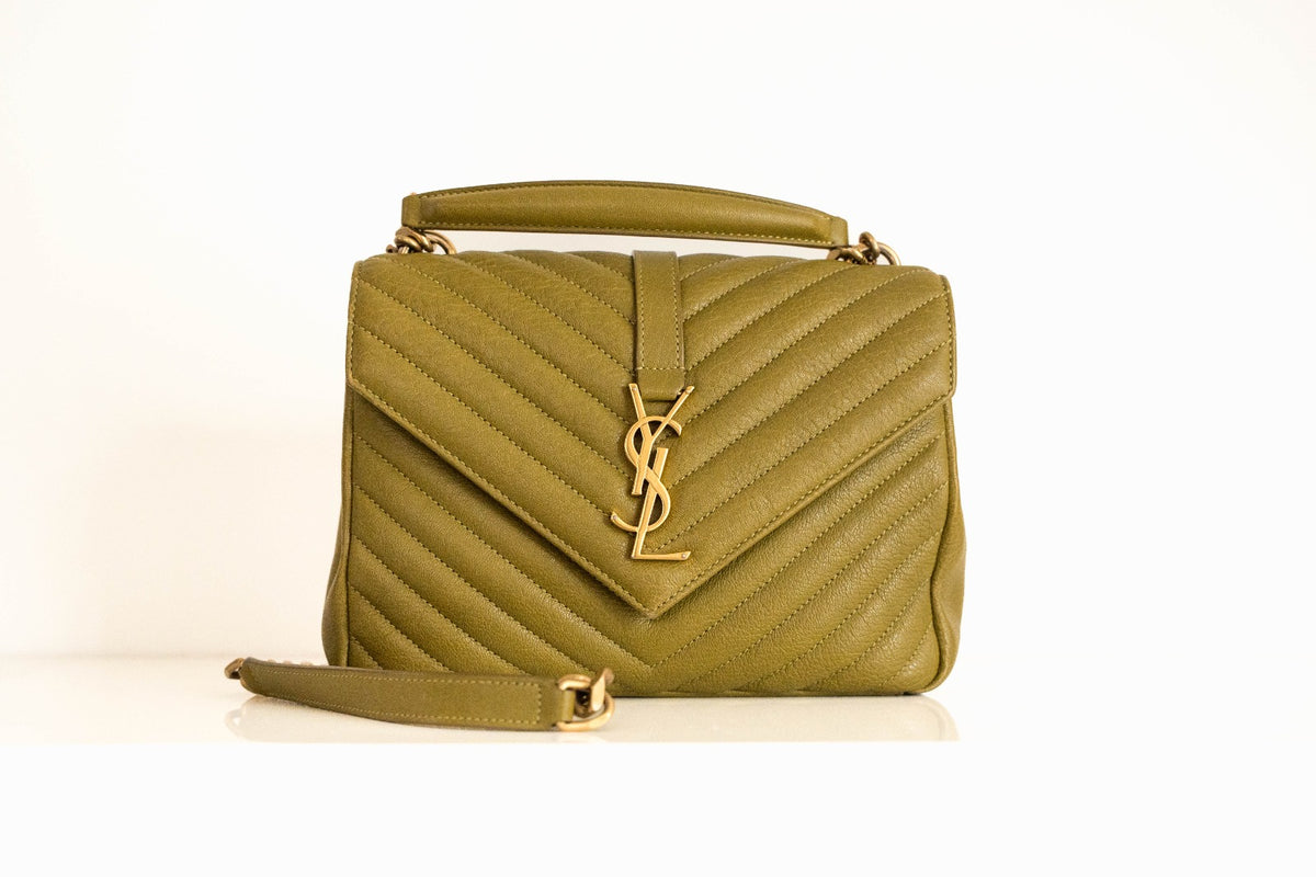 Saint Laurent College Bag Khaki Green